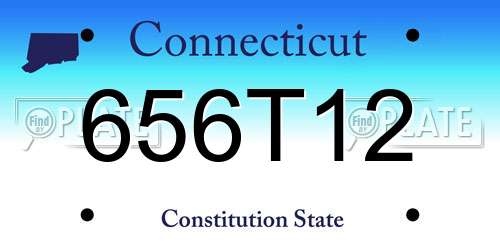 656T12 Connecticut License Plate