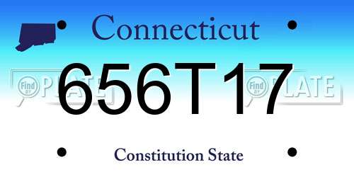 656T17 Connecticut License Plate