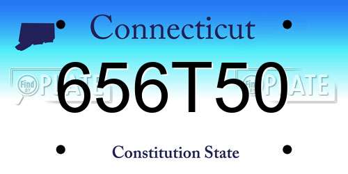 656T50 Connecticut License Plate