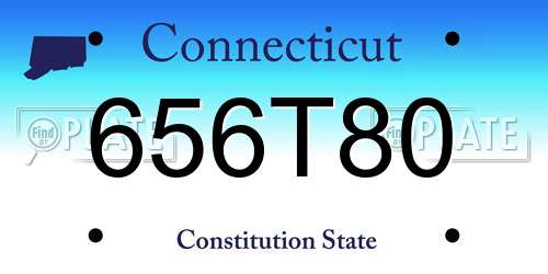 656T80 Connecticut License Plate