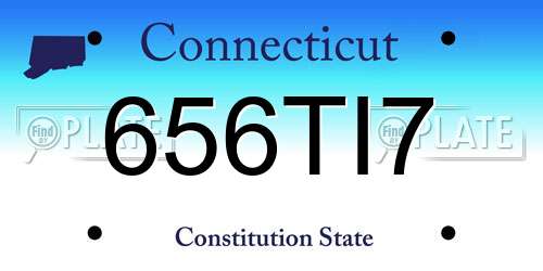 656TI7 Connecticut License Plate