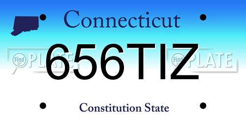 656TIZ Connecticut License Plate
