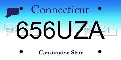 656UZA Connecticut License Plate