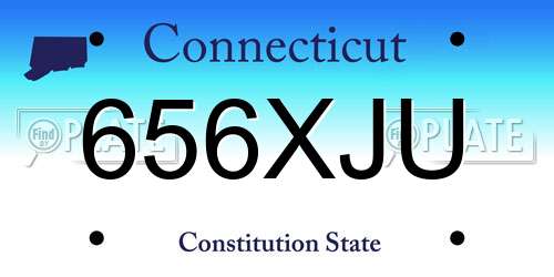 656XJU Connecticut License Plate