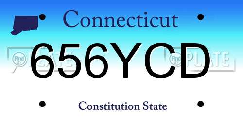 656YCD Connecticut License Plate