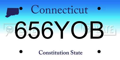 656YOB Connecticut License Plate