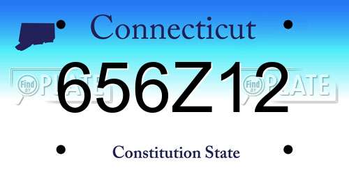 656Z12 Connecticut License Plate