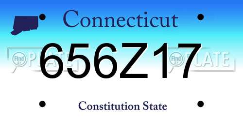 656Z17 Connecticut License Plate