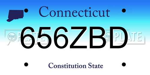 656ZBD Connecticut License Plate