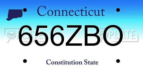 656ZBO Connecticut License Plate