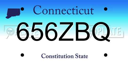 656ZBQ Connecticut License Plate