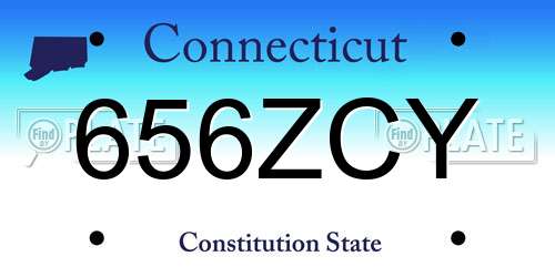 656ZCY Connecticut License Plate