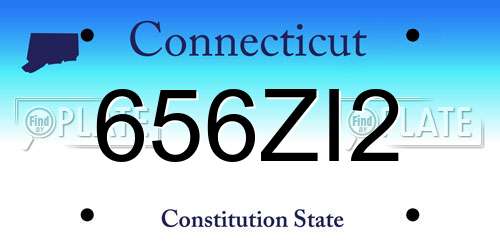 656ZI2 Connecticut License Plate