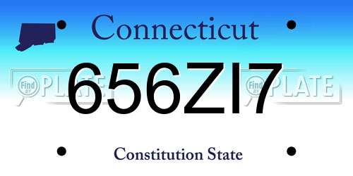 656ZI7 Connecticut License Plate