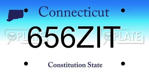 656ZIT Connecticut License Plate