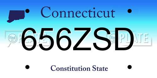 656ZSD Connecticut License Plate