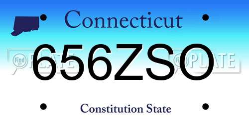 656ZSO Connecticut License Plate