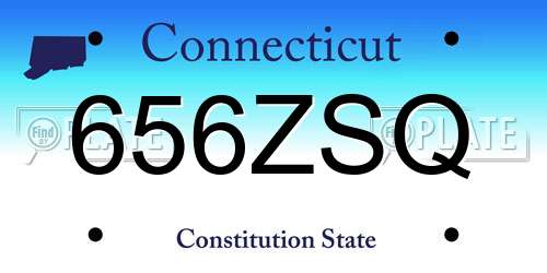 656ZSQ Connecticut License Plate