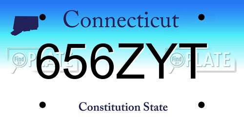 656ZYT Connecticut License Plate