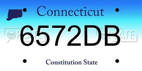 6572DB Connecticut License Plate