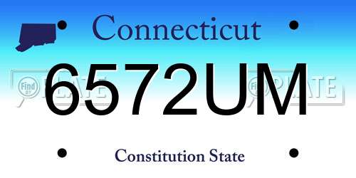 6572UM Connecticut License Plate