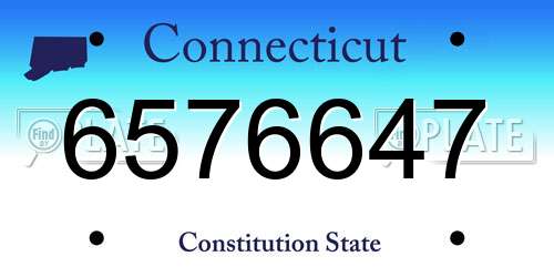 6576647 Connecticut License Plate