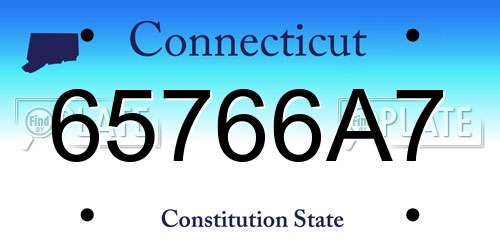 65766A7 Connecticut License Plate