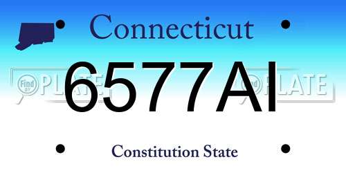 6577AI Connecticut License Plate