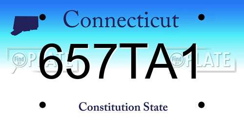 657TA1 Connecticut License Plate