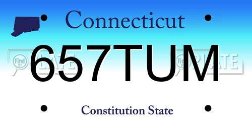 657TUM Connecticut License Plate