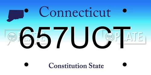 657UCT Connecticut License Plate