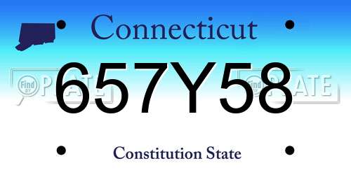 657Y58 Connecticut License Plate