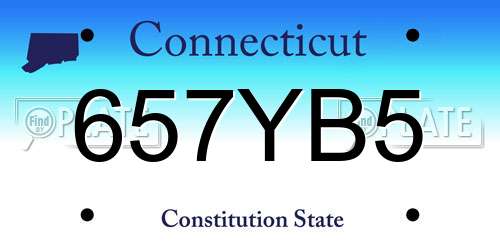 657YB5 Connecticut License Plate
