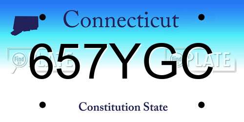 657YGC Connecticut License Plate
