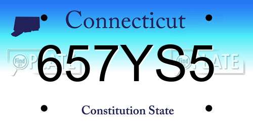 657YS5 Connecticut License Plate