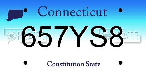 657YS8 Connecticut License Plate