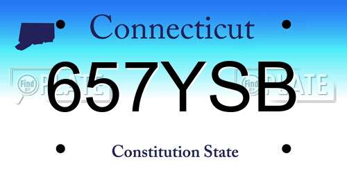 657YSB Connecticut License Plate