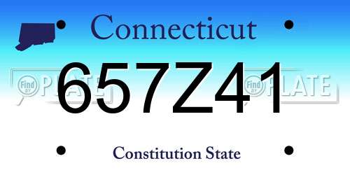 657Z41 Connecticut License Plate