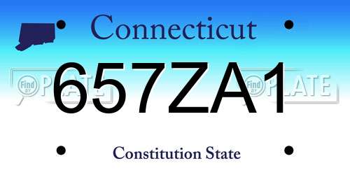 657ZA1 Connecticut License Plate