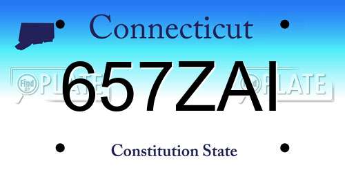 657ZAI Connecticut License Plate