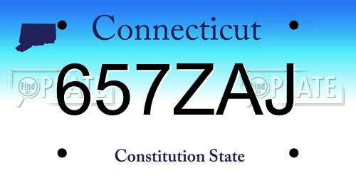 657ZAJ Connecticut License Plate