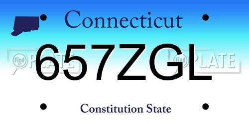 657ZGL Connecticut License Plate
