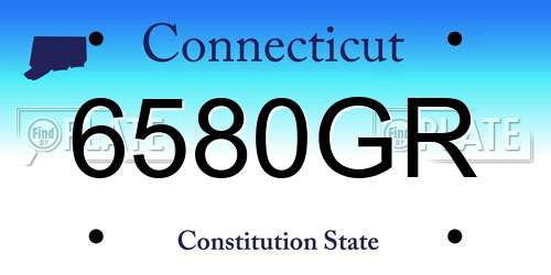 6580GR Connecticut License Plate