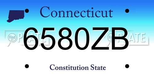 6580ZB Connecticut License Plate