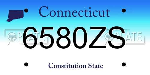 6580ZS Connecticut License Plate