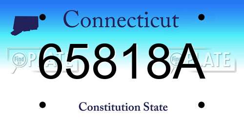 65818A Connecticut License Plate