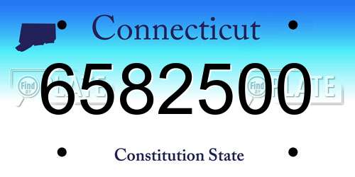 6582500 Connecticut License Plate