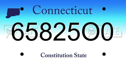 65825O0 Connecticut License Plate