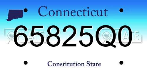 65825Q0 Connecticut License Plate
