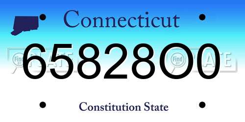 65828O0 Connecticut License Plate